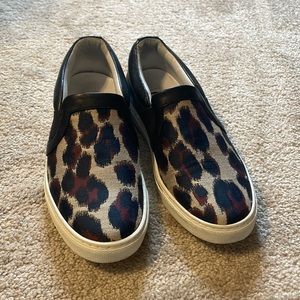 Lanvin Leopard Print Sneakers - Black, Blue, Red